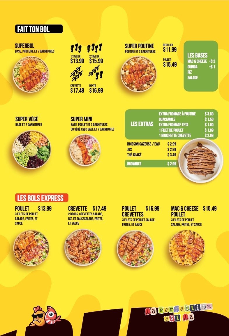 The back of the delivery menu.